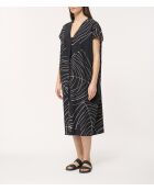 Ecru rechte jurk van katoenen popeline met Bunta-print