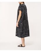 Ecru rechte jurk van katoenen popeline met Bunta-print