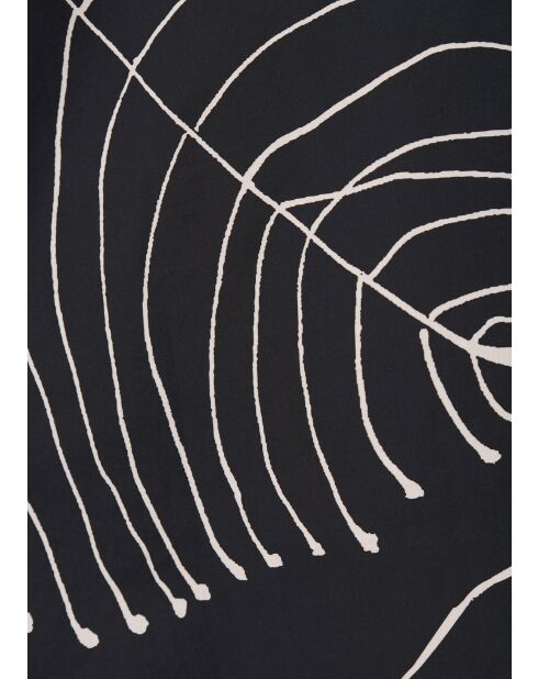 Ecru Bunta gerades Kleid aus bedruckter Baumwollpopeline