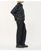 Marineblauwe oversized top met ruitjes Camu