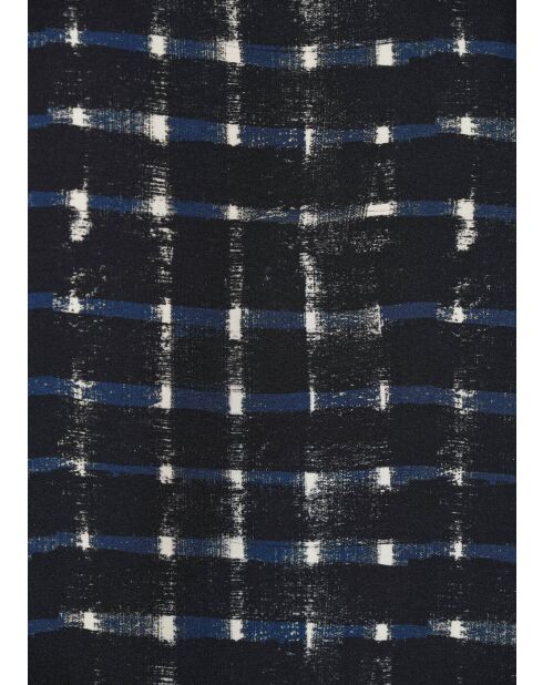 Marineblauwe oversized top met ruitjes Camu