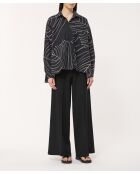 Oversize-Baumwollhemd mit Gemüseprint Basma in Schwarz