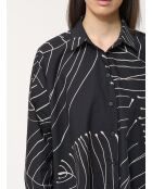 Oversize-Baumwollhemd mit Gemüseprint Basma in Schwarz