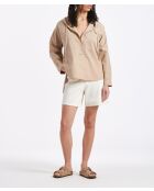 Tuc Coquillage ausgestellte Shorts aus ecrufarbener Baumwollgabardine mit hoher Taille