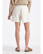Tuc Coquillage ausgestellte Shorts aus ecrufarbener Baumwollgabardine mit hoher Taille