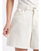 Tuc Coquillage ausgestellte Shorts aus ecrufarbener Baumwollgabardine mit hoher Taille