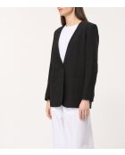 Zwart Jatza colbert van linnenmix