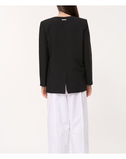 Zwart Jatza colbert van linnenmix