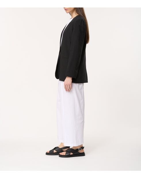 Zwart Jatza colbert van linnenmix