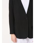 Zwart Jatza colbert van linnenmix