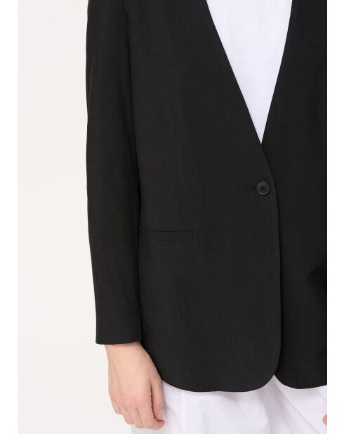 Zwart Jatza colbert van linnenmix