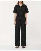 Jasinki schwarzer regulärer Overall aus Baumwollgabardine