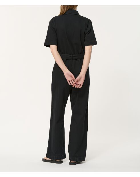 Jasinki schwarzer regulärer Overall aus Baumwollgabardine