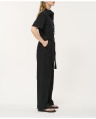 Jasinki schwarzer regulärer Overall aus Baumwollgabardine