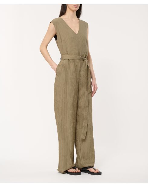 Lange en brede mini-jumpsuit met modale strepen van Tamaro army