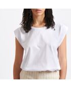 Weißes ärmelloses T-Shirt aus Biobaumwolle von Buki