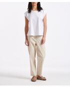 Weißes ärmelloses T-Shirt aus Biobaumwolle von Buki