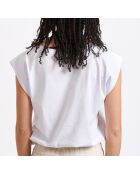 Weißes ärmelloses T-Shirt aus Biobaumwolle von Buki