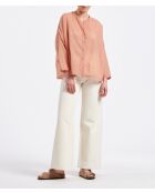 Tiriane sorbet - Oversized hemd van oudroze katoenvoile