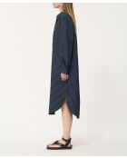 Jasa marineblaues, gerades Hemdkleid mit Streifen