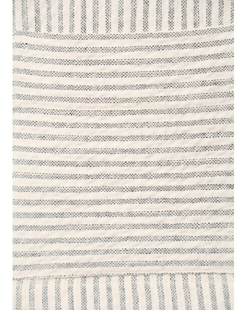 Grijze lichte grijze katoenen jas met wafelstrepen en wafelstrepen, losse pasvorm