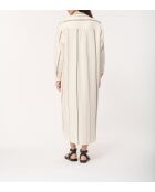 Judite ecru gestreepte katoenen hemdjurk