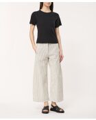 Jumi schwarzes, eng anliegendes, geripptes T-Shirt