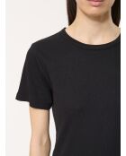 Jumi schwarzes, eng anliegendes, geripptes T-Shirt