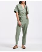 Baya Sage jumpsuit van katoenkeperstof, 7/8