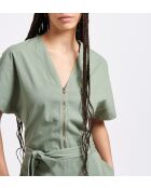 Baya Sage jumpsuit van katoenkeperstof, 7/8