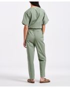 Baya Sage jumpsuit van katoenkeperstof, 7/8