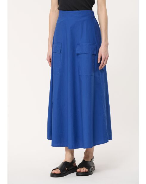 Benin midirok in indigo-popeline