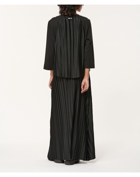 Schwarzes, locker sitzendes Oberteil aus Cadao aus Bi-Material