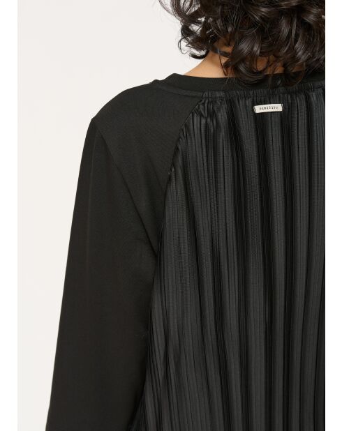 Schwarzes, locker sitzendes Oberteil aus Cadao aus Bi-Material