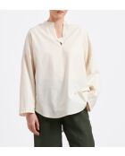 Bulot Coquillage Oversize-Langarmshirt aus Baumwolle in Ecru