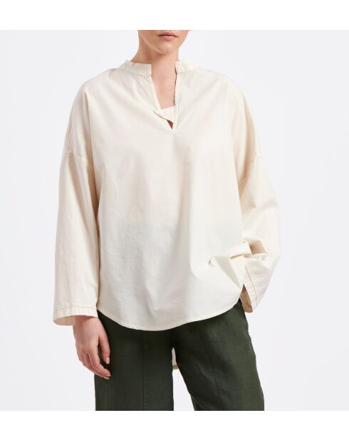 Bulot Coquillage Oversize-Langarmshirt aus Baumwolle in Ecru