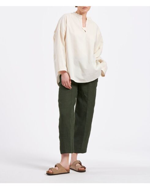 Bulot Coquillage Oversize-Langarmshirt aus Baumwolle in Ecru