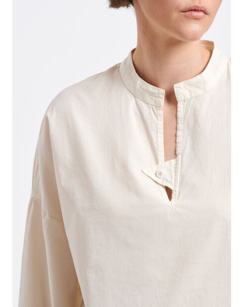 Bulot Coquillage Oversize-Langarmshirt aus Baumwolle in Ecru