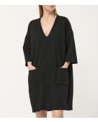 Juno schwarzes kurzes übergroßes Kleid