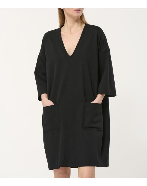 Juno schwarzes kurzes übergroßes Kleid