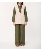 Beigefarbene ärmellose Anzugjacke aus Jaipur-Leinenmischung