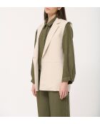 Beigefarbene ärmellose Anzugjacke aus Jaipur-Leinenmischung