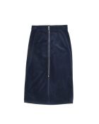 Marineblauer Bleistiftrock aus Baumwolle mit hoher Taille