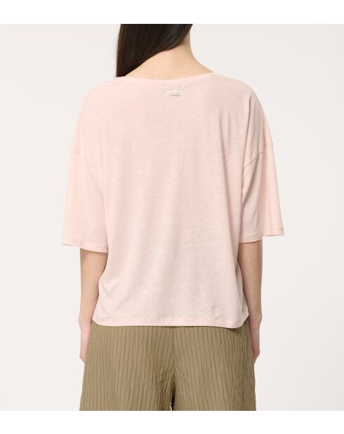 Lockeres T-Shirt Josie aus Puderleinen