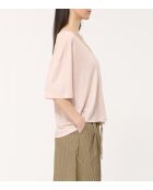 Lockeres T-Shirt Josie aus Puderleinen