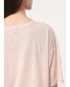 Lockeres T-Shirt Josie aus Puderleinen