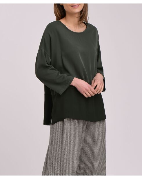 Rechte top van cashewbos van twee materialen