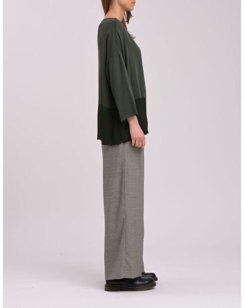 Rechte top van cashewbos van twee materialen