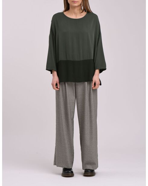 Rechte top van cashewbos van twee materialen