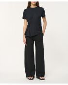 Jay zwarte katoenen gabardine jeans met wijde pijpen